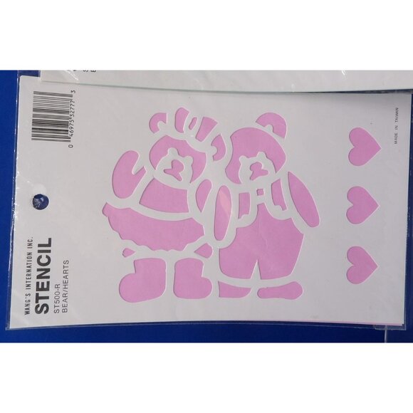 Assorted Craft Stencils Set Of 8- Includes 3 NOS Wangs International Inc. Heart - Picture 2 of 7